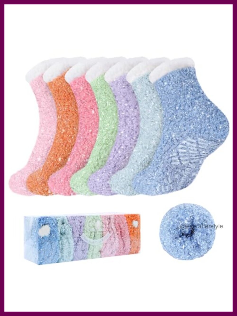 Fuzzy Slipper Socks Non-Slip Grippers Cozy Winter Sleep Plush